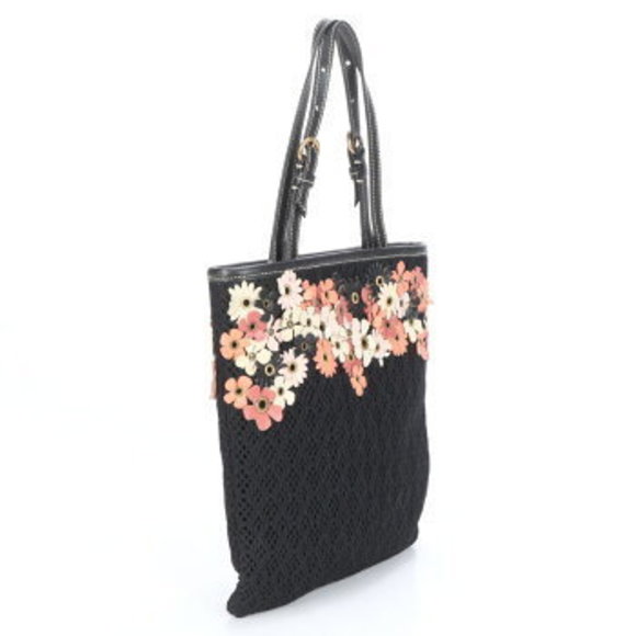 Miu Miu flower motif leather handbag black tote Shoulder Bag - Picture 3 of 11